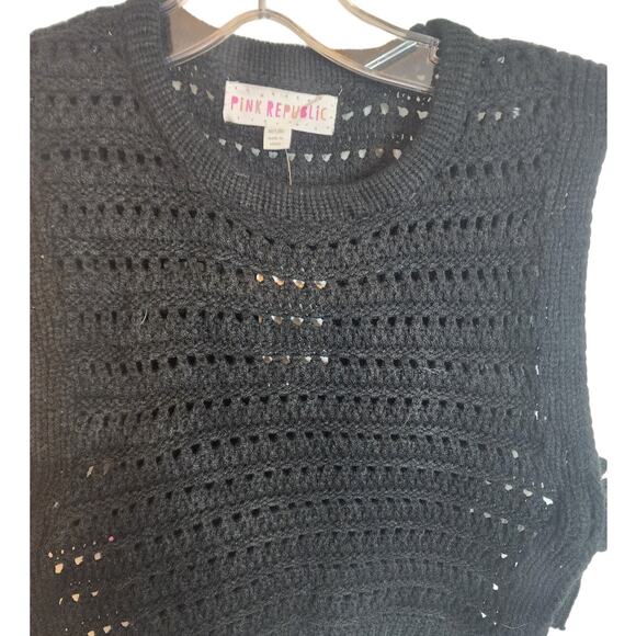 Pink Republic Open Knit Side Tie Top, NWT, Girls Small, 7/8 - Picture 2 of 5